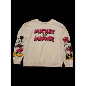 Size 3X Disney Mickey & Minnie Sweatshirt Womens Cream Color